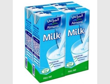 المراعي حليب كامل الدسم 1 لتر 4 حبات
