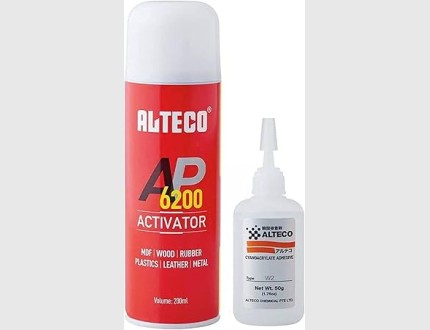 Alteco AP6200 Activator 200ml + Adhesive 50 g Industrial Super Glue