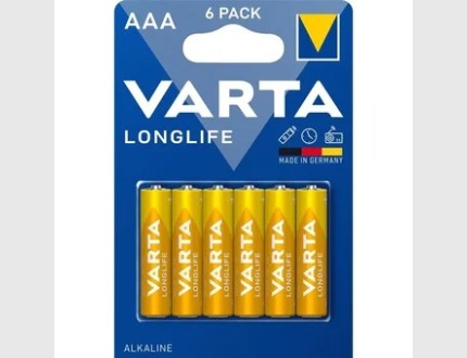 6 x Varta Longlife LR03/AAA 4103 (Blister)