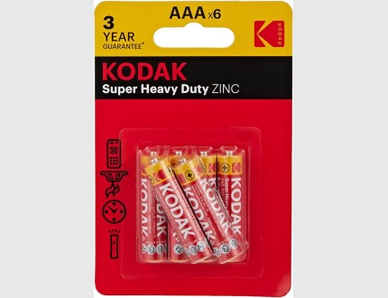 Kodak Super Heavy Duty Zinc AAA Batteries 6-Pack