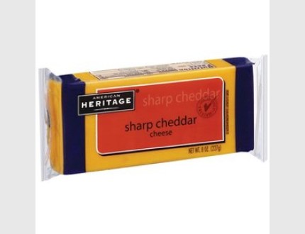 American Heritage sharp cheddar cheese 227gm