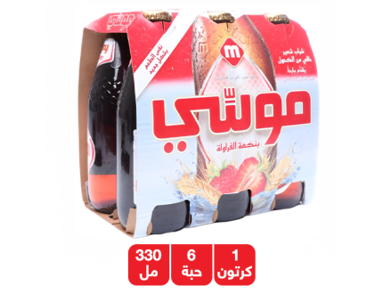 موسى شراب الشعير بنكهة الفراولة - 6 × 330 مل