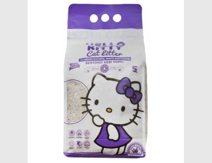 Hello Kitty White Bentonite Clumping Cat Litter Lavender 5 L